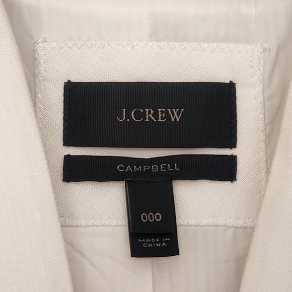 NEW J. Crew White Linen Campbell Blazer 0 00 000 READ: SIZING - Picture 3 of 16